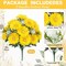 2 Bundles Yellow Daisy Artificial Cemetery Flowers for Grave Vase – 18 Heads Silk UV Resistant Outdoor Memorial Day Grave Flowers, Headstone Vase & Garden Decoration